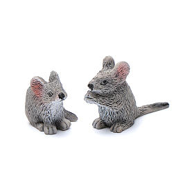 Mouses in resin measuring 3 cm, 4 figurines