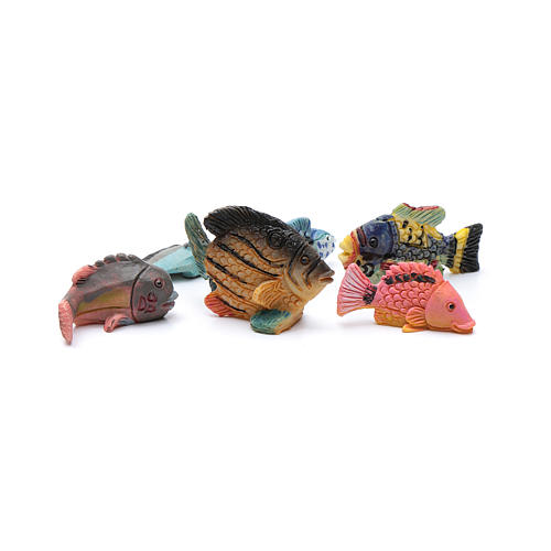 Fishes in resin measuring 3 cm, 6 figurines 1
