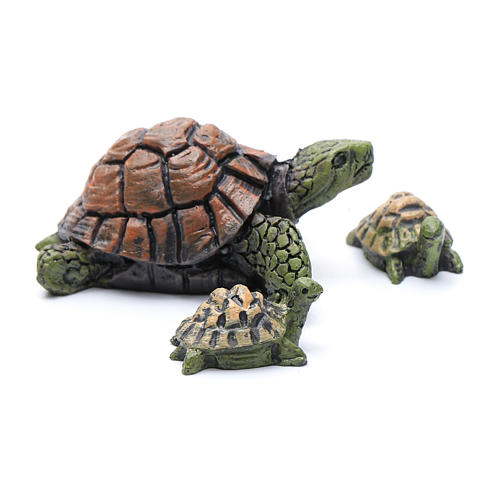 Schildkröten aus Kunstharz Set zu 3 Stück reale Höhe 2-4 cm 2