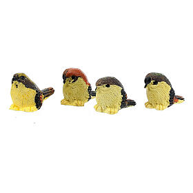 Nativity figurines, birds in resin measuring 2 cm, 4 pieces