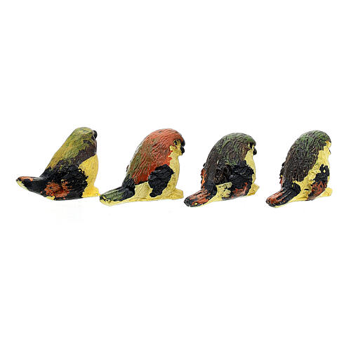 Oiseaux crèche résine 4 pcs h réelle 2 cm 3