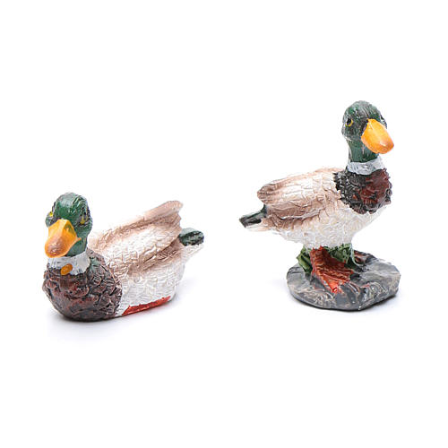 Nativity figurines, ducks in resin measuring 2 cm, 2 pieces 1