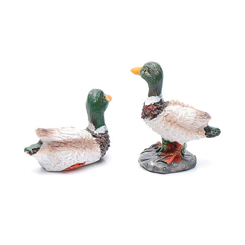 Nativity figurines, ducks in resin measuring 2 cm, 2 pieces 2