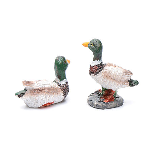Anatre resina presepe 2 pz h reale 2 cm 2