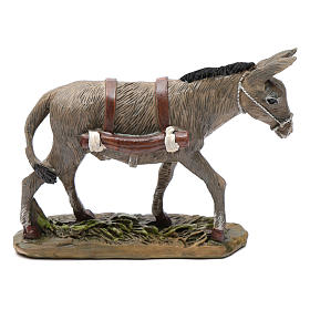 Burro em resina para presépio Linha Martino Landi com figuras de altura média 12 cm