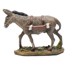 Burro em resina para presépio Linha Martino Landi com figuras de altura média 12 cm