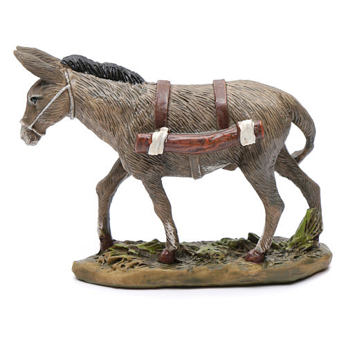 Burro em resina para presépio Linha Martino Landi com figuras de altura média 12 cm 2