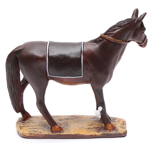 Cavalo em resina para presépio 12 cm Linha Martino Landi 2