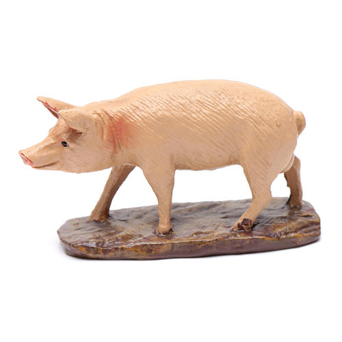Schwein aus Kunstharz der preisgünstigen Linie Martino Landi für 12 cm Krippe 1