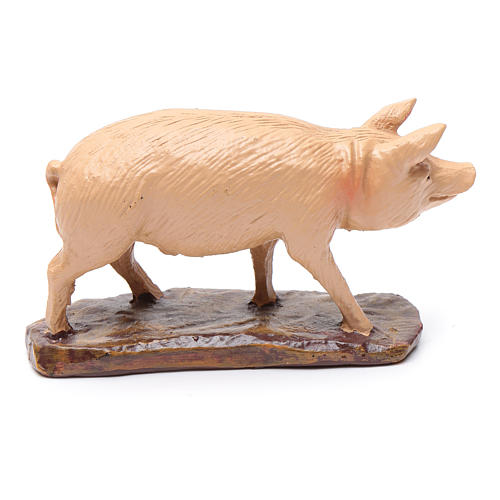 Schwein aus Kunstharz der preisgünstigen Linie Martino Landi für 12 cm Krippe 2