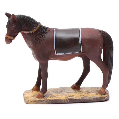 Cavalo em resina para presépio Linha Martino Landi com figuras de altura média 10 cm 1