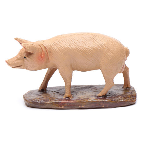 Schwein aus Kunstharz der preisgünstigen Linie Martino Landi für 10 cm Krippe 1