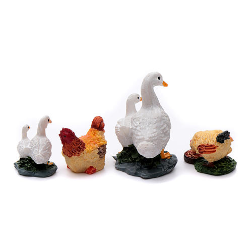 Animals for 10 cm crib in painted resin 4 pieces 2