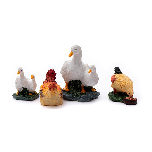 Animals for 10 cm crib in painted resin 4 pieces 1