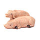 Cerdos pareja de resina para belén 10 cm s1