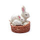 Conejos en cesta resina para belén 6 cm s1