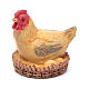 Huhn im Korb aus Kunstharz für 13 cm Krippe s1