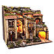 Wohnblock mit Licht und Brunnen 50x60x40cm neapolitanische Krippe s3