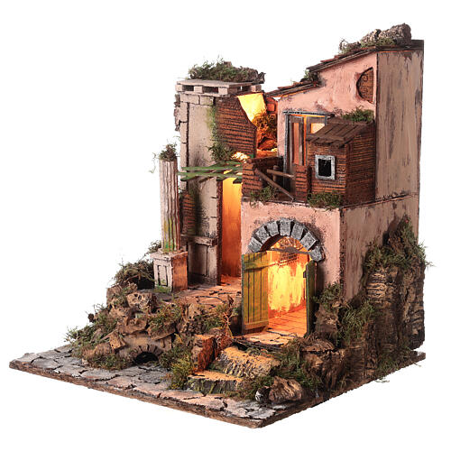 Ambientazione tempio rudere 45x40x50 cm presepe Napoli