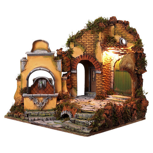 Ambientazione fontana monumentale 40x50x40 cm presepe Napoli 3