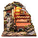 Neapolitan nativity scene setting with ruins, fountain and lights 40x50x35 cm s1