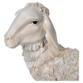 Sitting sheep in resin for 50 - 60 cm nativity scene