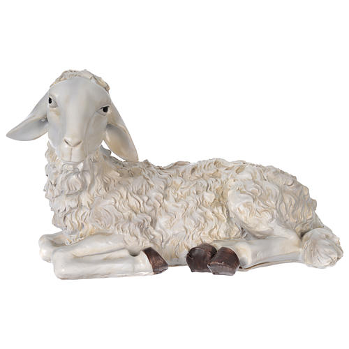 Sitting sheep in resin for 50 - 60 cm nativity scene 1