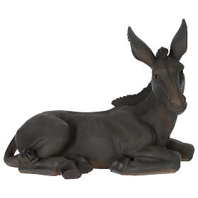Donkey sitting in resin for 60 cm nativity scene