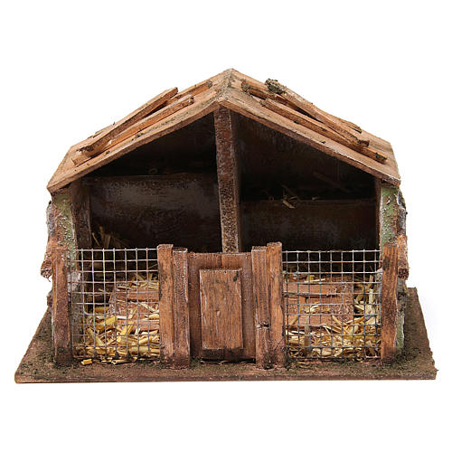 Coop with net and trough for 12 cm nativity scene 1