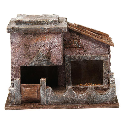 Animal shelter with manger for 10 cm nativity scene 1