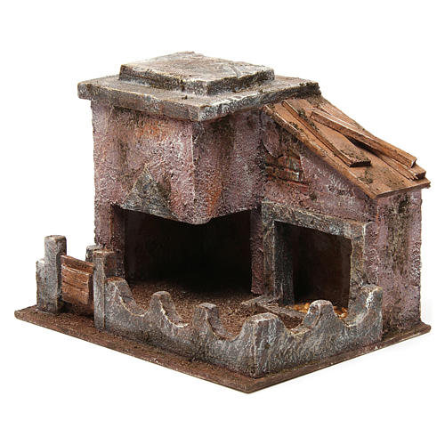 Animal shelter with manger for 10 cm nativity scene 2