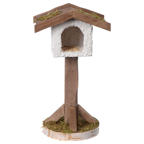 Bird House artisan wood and plaster for 10-12cm nativity 1