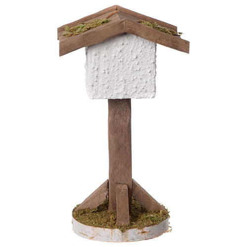 Bird House artisan wood and plaster for 10-12cm nativity 2