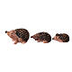 Conjunto 3 peças família de ouriços para presépio 10-12 cm em resina pintada s1