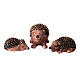 Conjunto 3 peças família de ouriços para presépio 10-12 cm em resina pintada s2