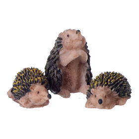 Set 3 pcs Hedgehog Family for 10-12cm Nativity in painted resin