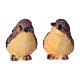 Set coppia di uccelli per presepe 10-12 cm in resina dipinta s2