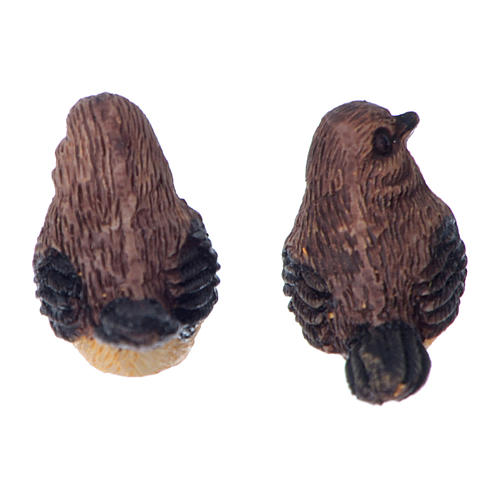 2 Set Bird Couple for 10-12 cm nativity in painted resin 3