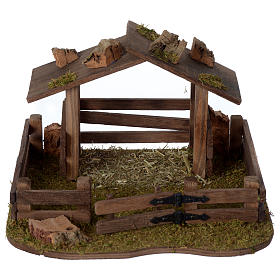 Fence with wooden shed 15x20x20 cm for 10-12 cm nativity 