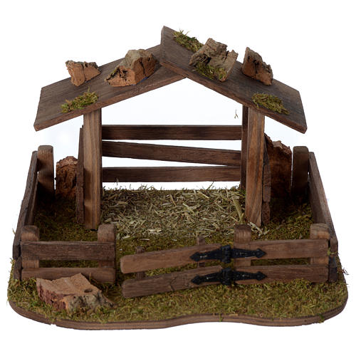 Fence with wooden shed 15x20x20 cm for 10-12 cm nativity  1