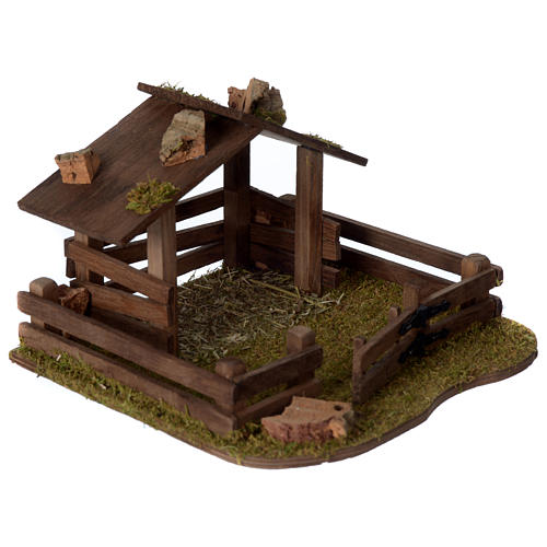 Fence with wooden shed 15x20x20 cm for 10-12 cm nativity  3