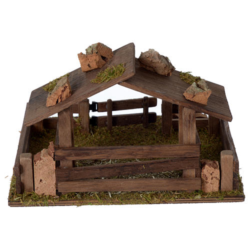 Fence with wooden shed 15x20x20 cm for 10-12 cm nativity  4