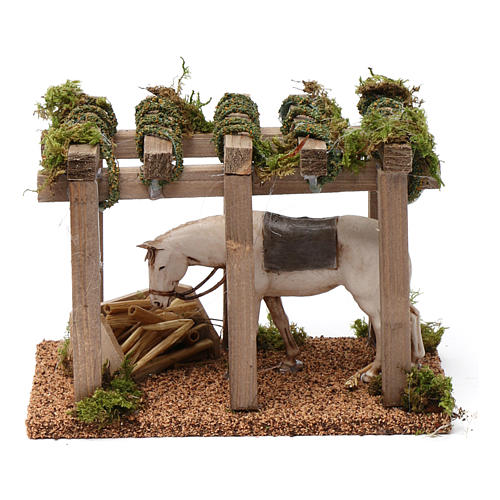 Portico with Horse and Trough 10X20X10 cm for Nativity 10 cm figurines 1