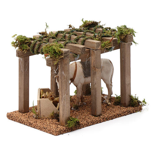 Portico with Horse and Trough 10X20X10 cm for Nativity 10 cm figurines 3