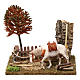 Horse tied up to a fence 10 cm, Nativity Scene setting with tree 15x20x20 s1