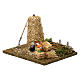 Haystack with cat and cock 10x20x15 cm for Nativity Scene 9-10 cm s2