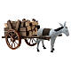Cart with light grey donkey for Nativity Scene 8 cm s3