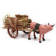 Cart with dark red ox 10x20x10 cm for Nativity Scene 8 cm s2
