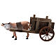 Cart with brown ox 10x20x10 cm for Nativity Scene 8 cm s1