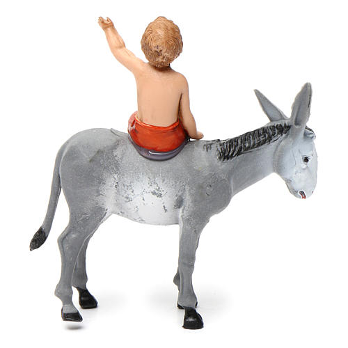 Boy on a Donkey 10X10X5 cm for a 10 cm Nativity 4